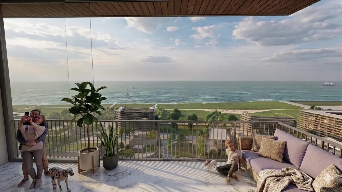 Visualización de una terraza de vivienda abierta a vistas amplias